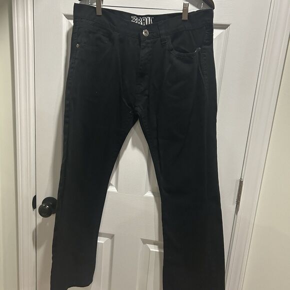 Third Rail Mens 36x32 Black Denim Y2K Straight Leg Jeans Streetwear - Picture 1 of 8